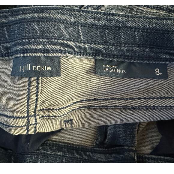 J.Jill Denim 5-Pocket Leggings Women's 8P Low Rise Blue Jeans Skinny Stretch - Picture 3 of 5